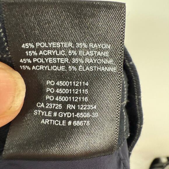 Babaton Aritzia Conan Pant Women's Size 0 Black Windowpane Check Crepe Mid-Rise - Picture 8 of 9